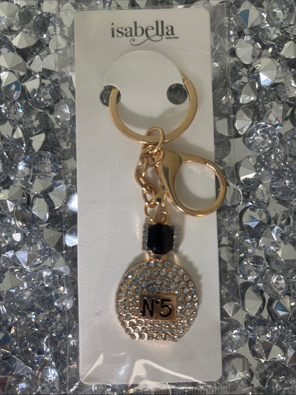 Gold and Black Luxury Crystal Key chain Bag charm